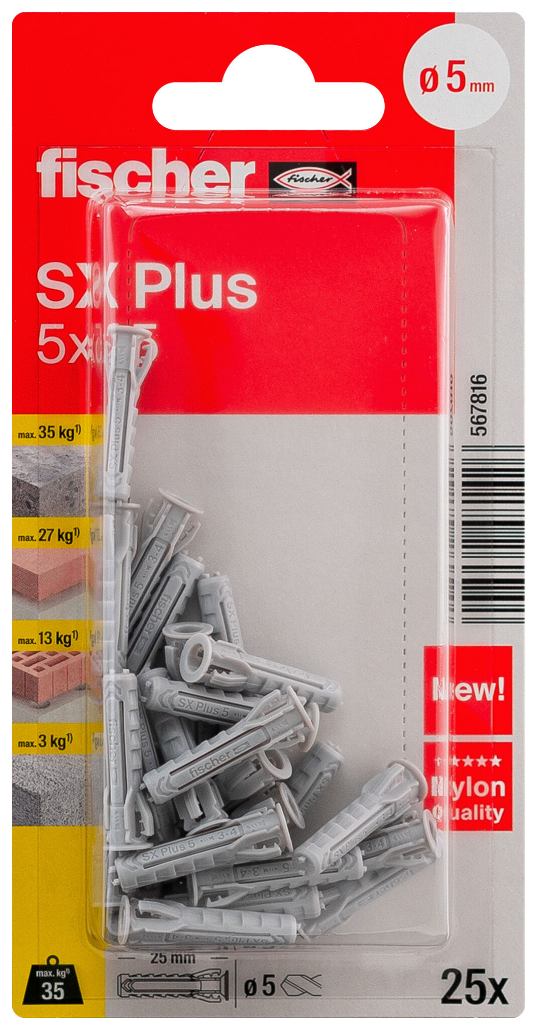 fischer Expansion plug SX Plus 5 x 25